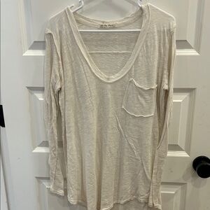 We The Free Cream Long Sleeve Tee Medium
